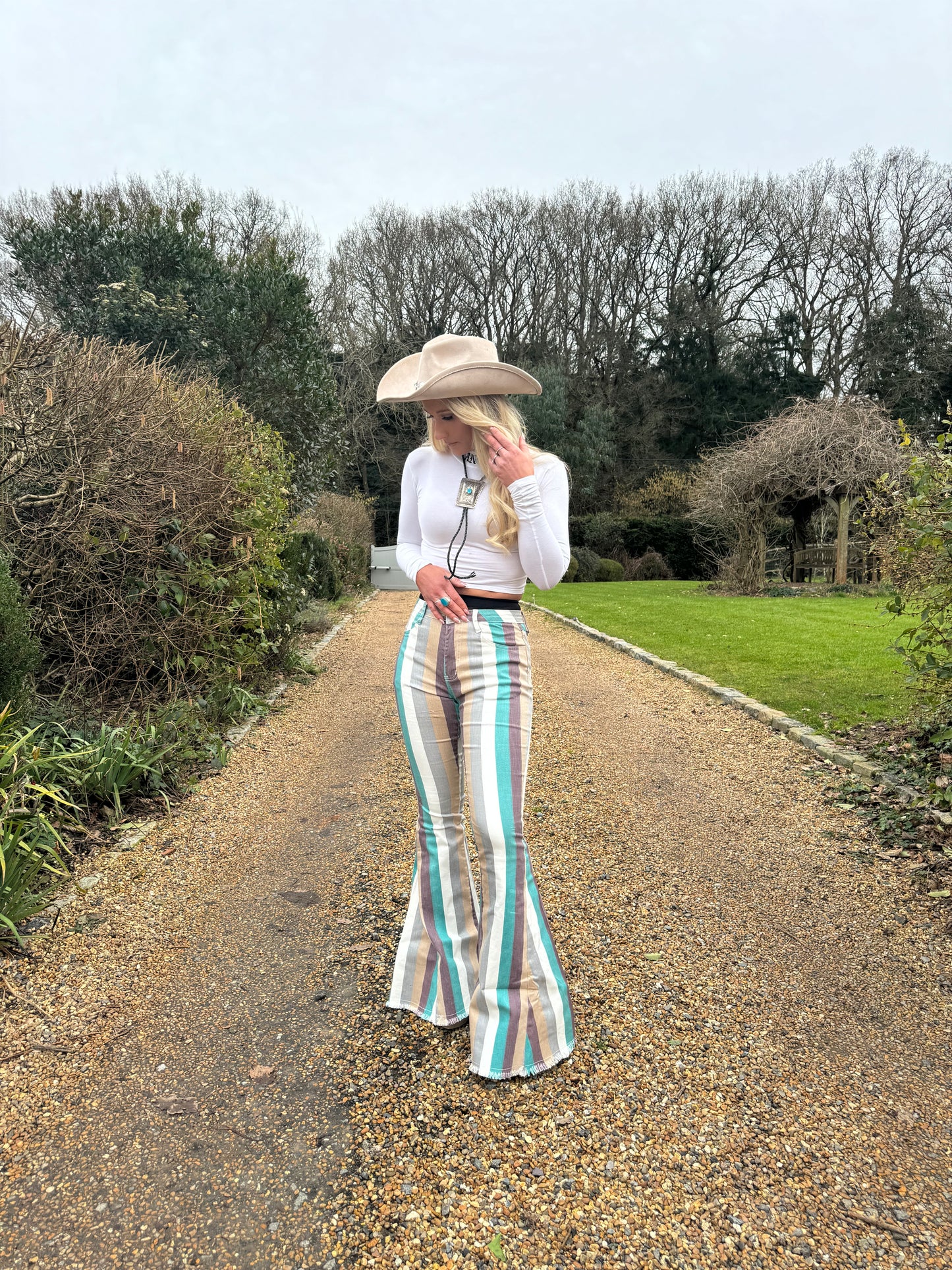Rodeo Turquoise Stripe Jeans