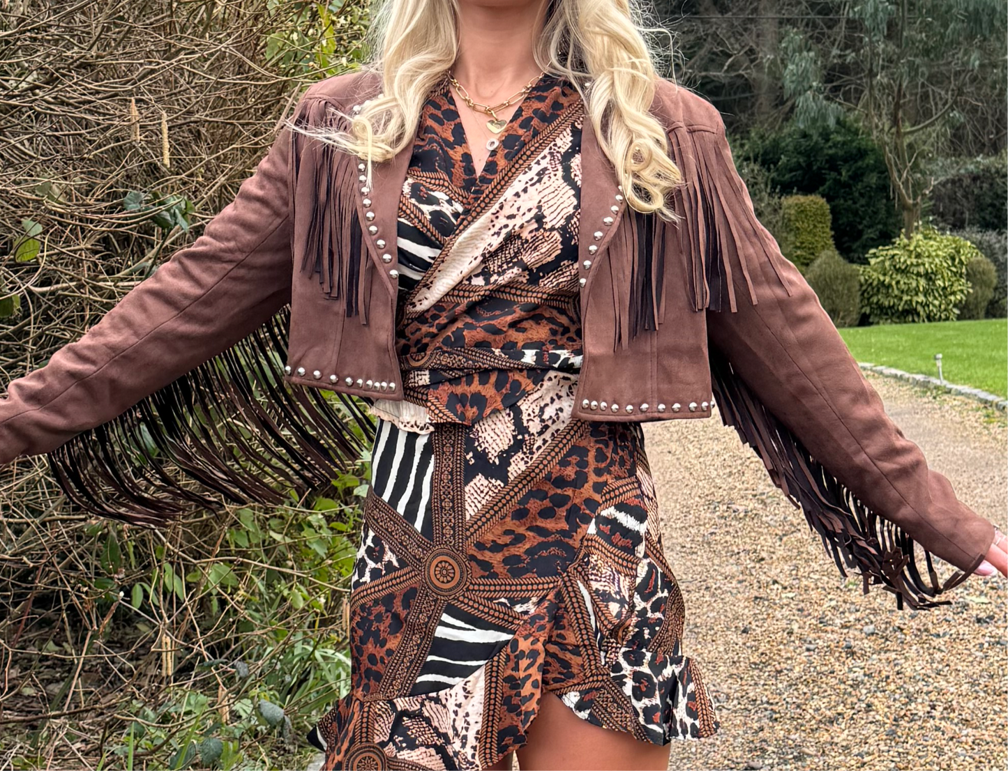 Fringe Frenzy Brown Jacket