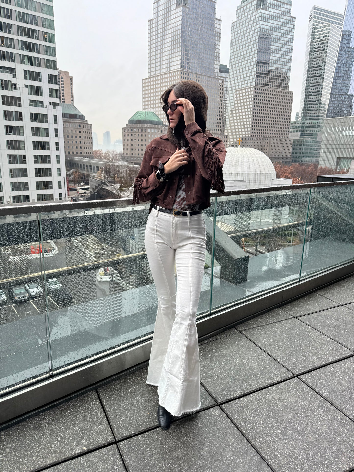 Western White bell bottom Jeans