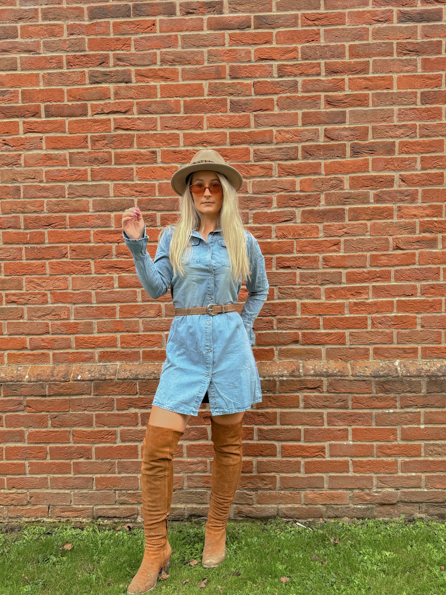Long sleeve Shirt Dress with bell sleeves