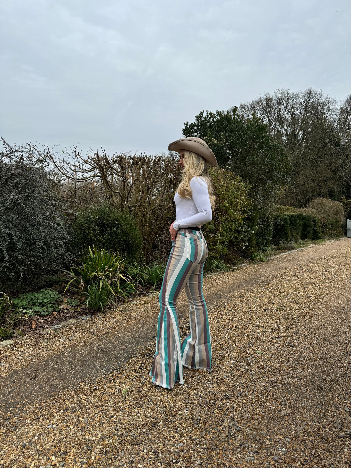Rodeo Turquoise Stripe Jeans