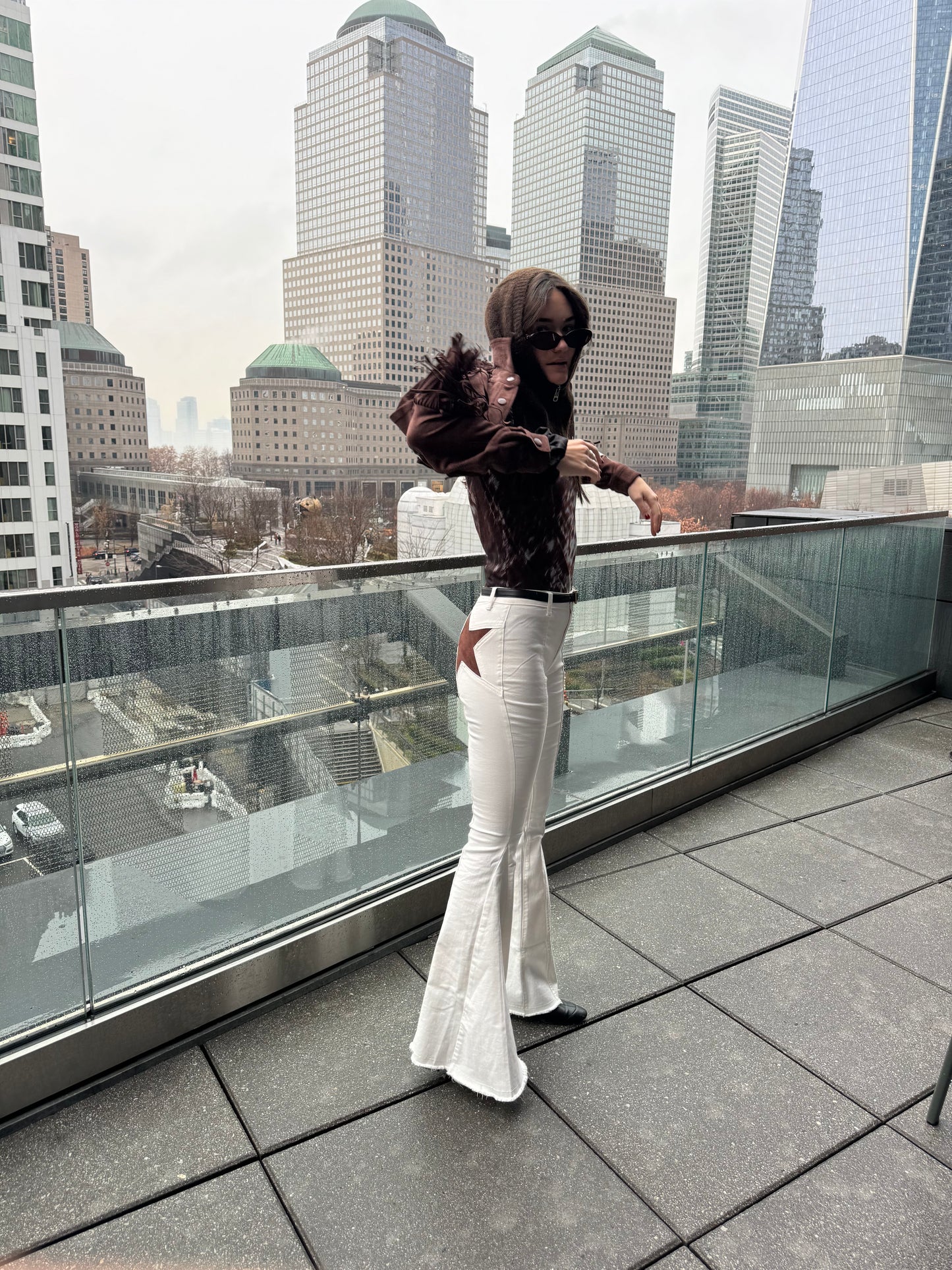 Western White bell bottom Jeans