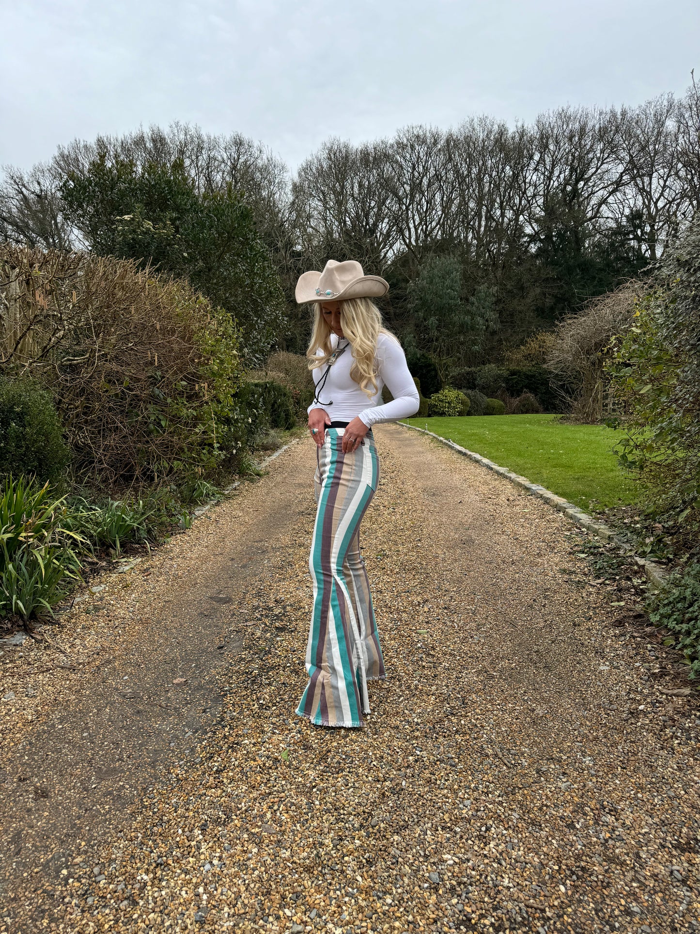 Rodeo Turquoise Stripe Jeans